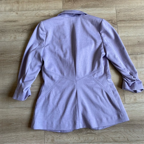 Ricki’s blazer lilac ruched‎ 3/4 sleeves notch collar single button - Picture 8 of 14